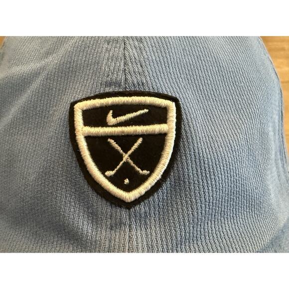 Vintage Y2K Nike Mens Blue Shield Swoosh Corduroy Adjustable Strapback Hat Cap - Picture 3 of 10